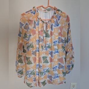 Colorful Geometric Pattern Blouse